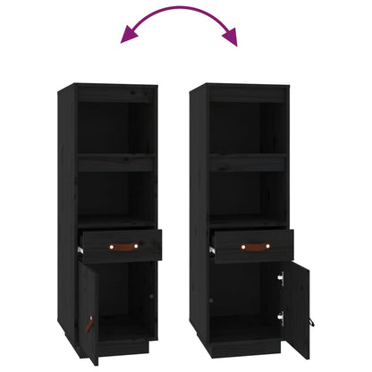 Vitrineskap Svart 34x40x108,5 cm heltre furu