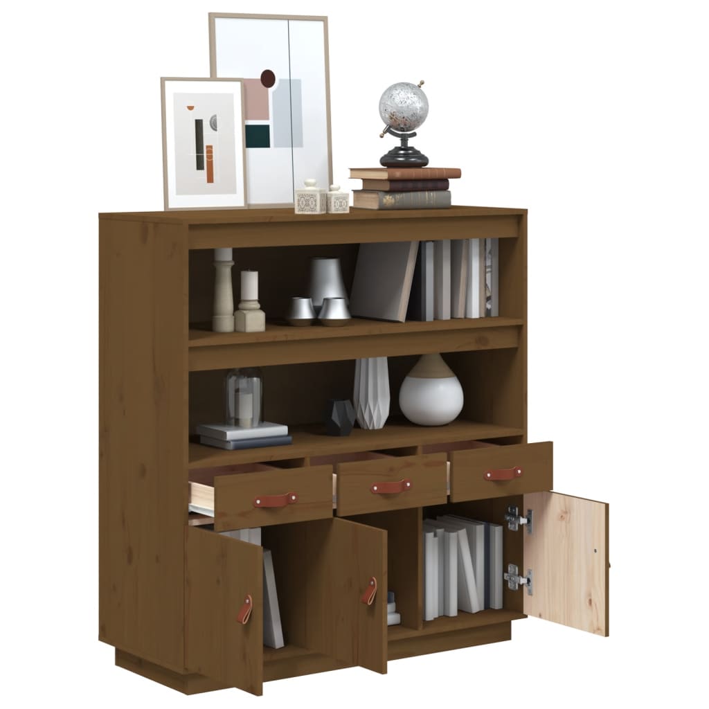 Vitrineskap Tre Honningbrun 100x40x108,5 cm heltre furu