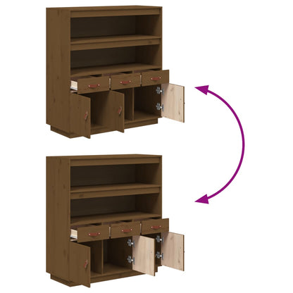 Vitrineskap Tre Honningbrun 100x40x108,5 cm heltre furu