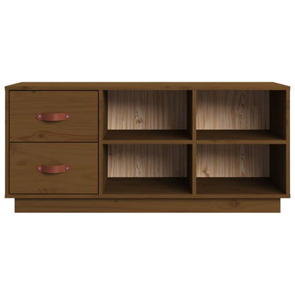 Skoskap Skohylle Skobenk Honningbrun 100x34x45 cm heltre furu