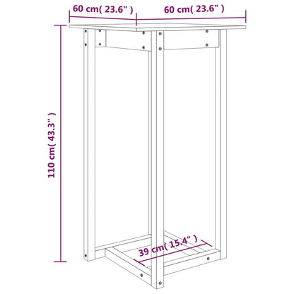 Barbord kafebord Bistrobord grå 60x60x110 cm heltre furu