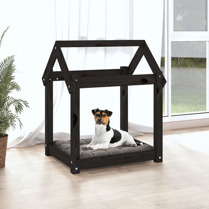 Hundeseng svart 61x50x70 cm heltre furu