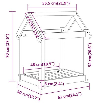 Hundeseng svart 61x50x70 cm heltre furu