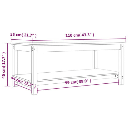 Salongbord Sofabord Svart 110x55x45 cm heltre furu