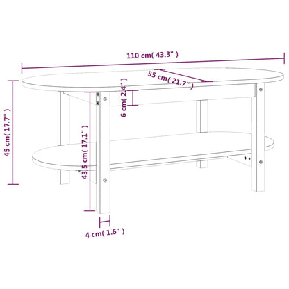 Salongbord Sofabord 110x55x45 cm heltre furu