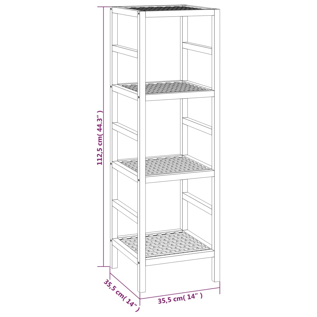 Baderomshylle 35,5x35,5x112,5 cm heltre valnøtt