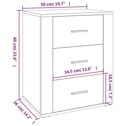 Nattbord Sengbord svart 50x36x60 cm konstruert tre