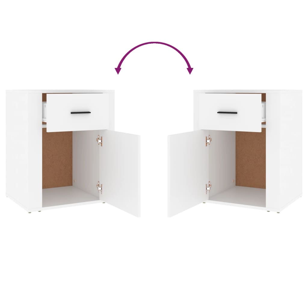 Nattbord Sengbord Hvit 50x36x60 cm