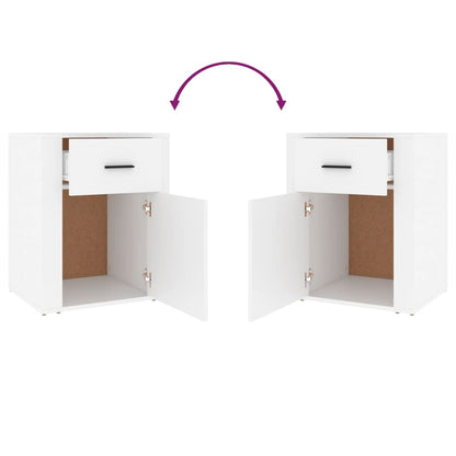 Nattbord Sengbord Hvit 50x36x60 cm