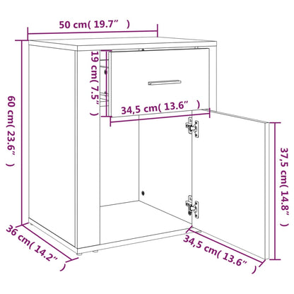 Nattbord Sengbord røkt eik 50x36x60 cm konstruert tre