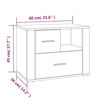 Nattbord Sengbord svart 60x36x45 cm konstruert tre