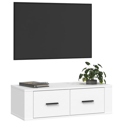 TV-benk hvit 80x36x25 cm konstruert tre