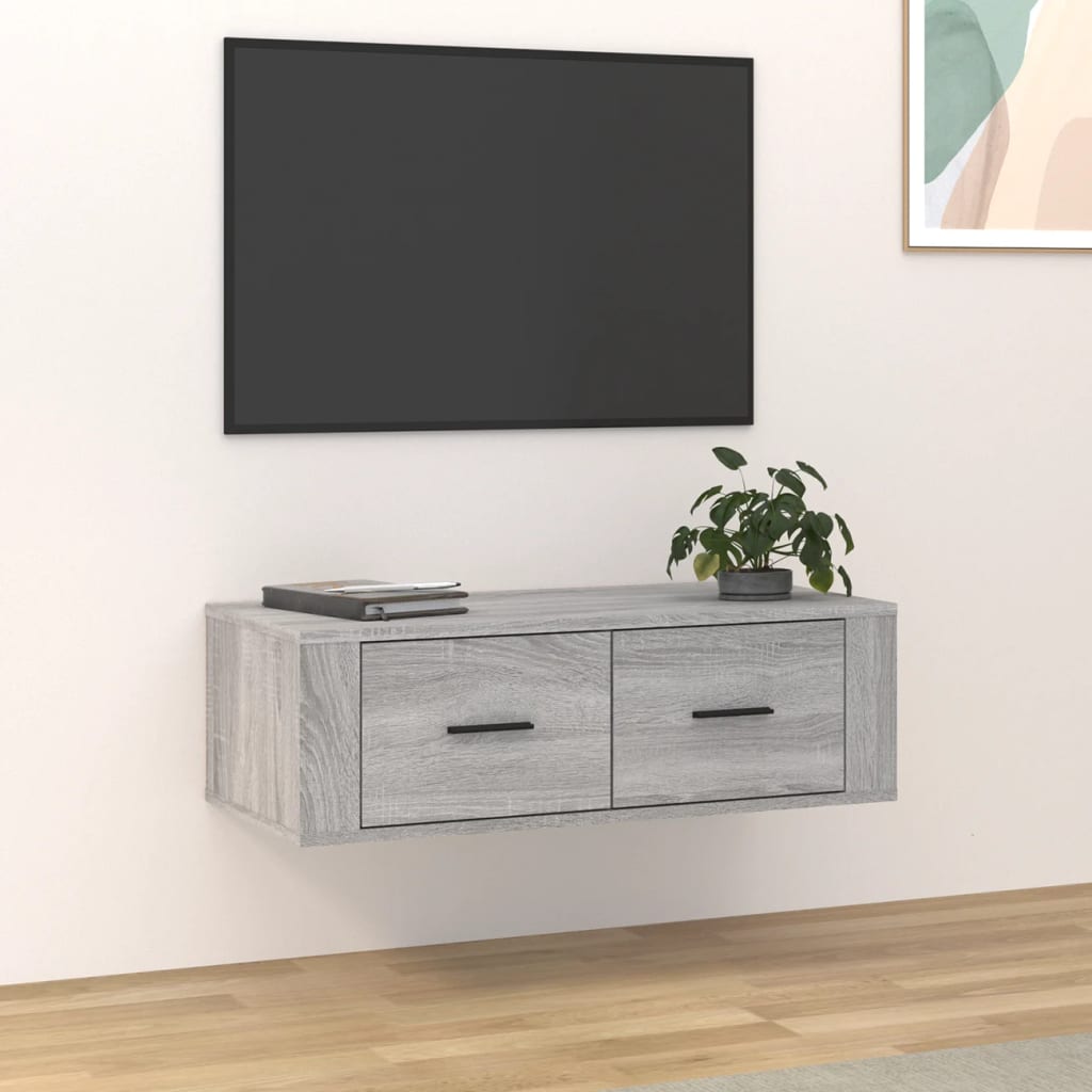 TV-benk grå sonoma 80x36x25 cm konstruert tre