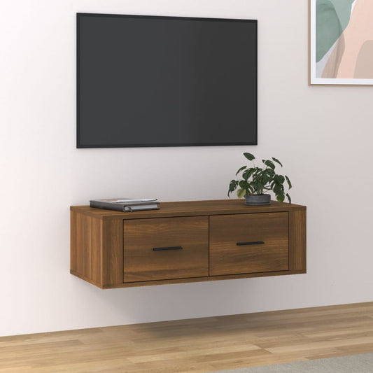 TV-benk brun eik 80x36x25 cm konstruert tre