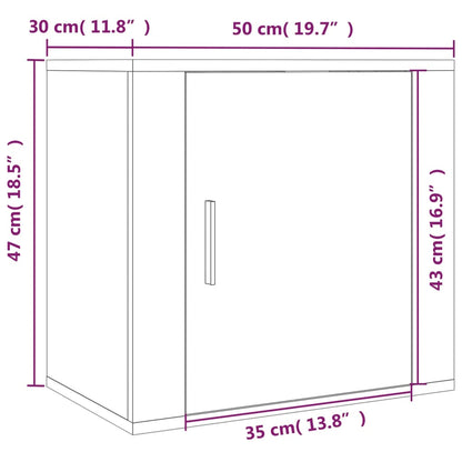 Nattbord Sengbord Veggmontert røkt eik 50x30x47 cm