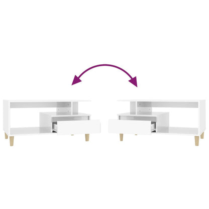 Salongbord Sofabord Høyglans Hvit 90x49x45 cm