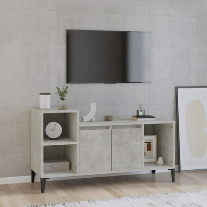 TV-benk betonggrå 100x35x55 cm konstruert tre