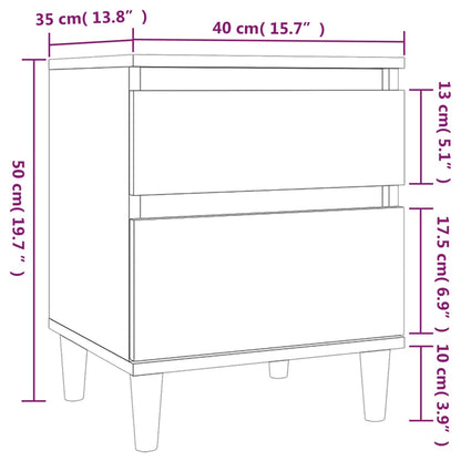 Nattbord Sengbord betonggrå 40x35x50 cm