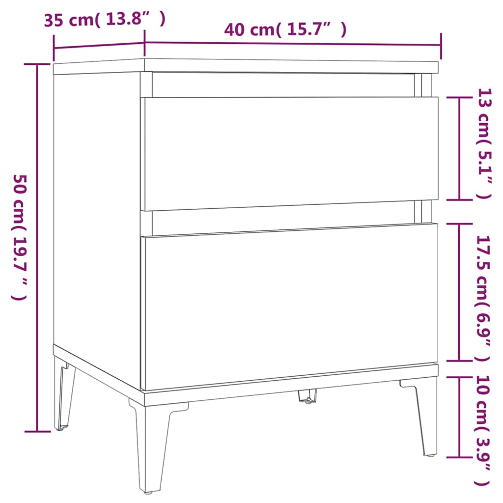 Nattbord Sengbord røkt eik 40x35x50 cm