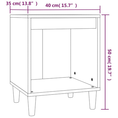 Nattbord Sengbord svart 40x35x50 cm konstruert tre