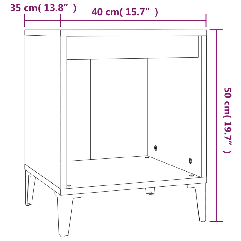 Nattbord Sengbord svart 40x35x50 cm