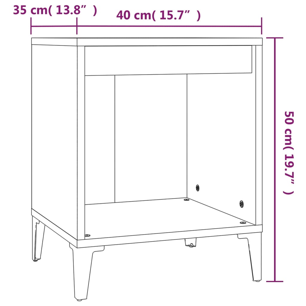 Nattbord Sengbord sonoma eik 40x35x50 cm