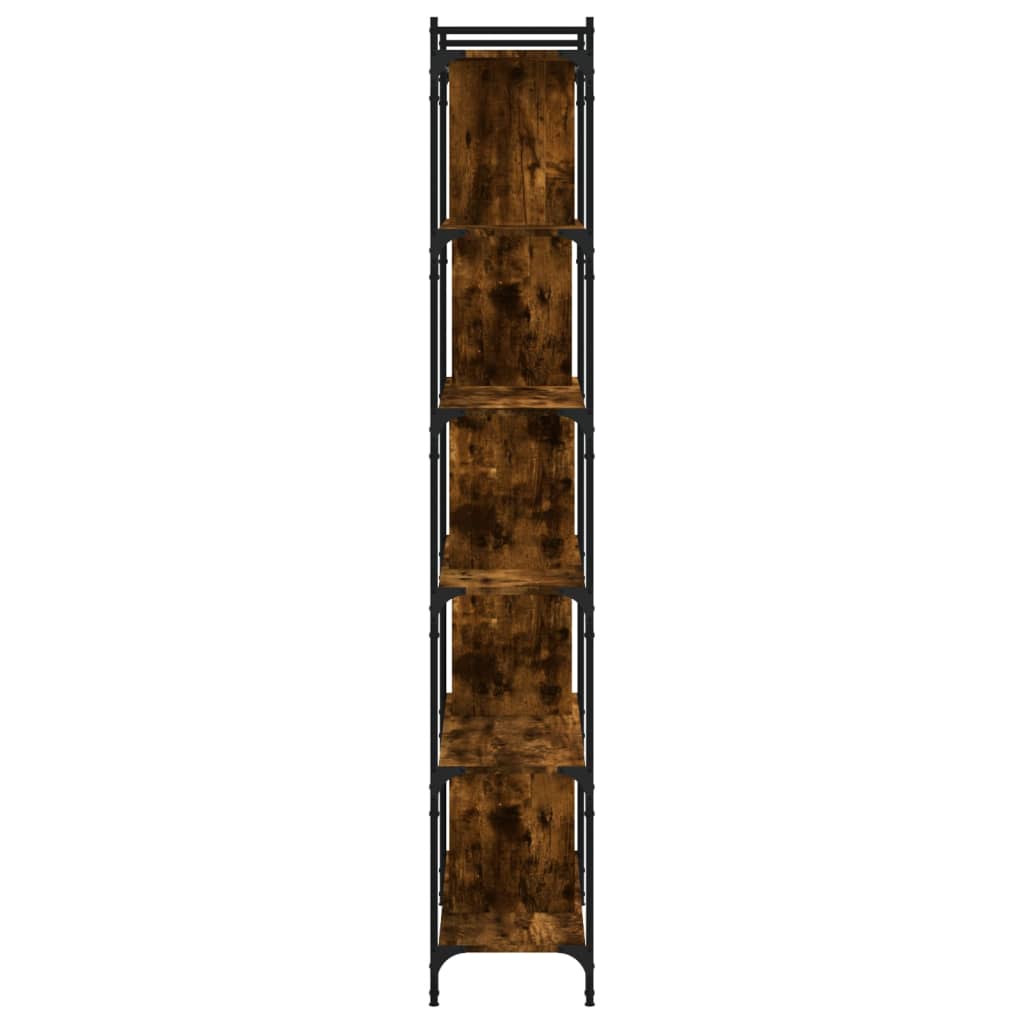 Bokhylle Røkt Eik 6 etasjer 76x32x192 cm