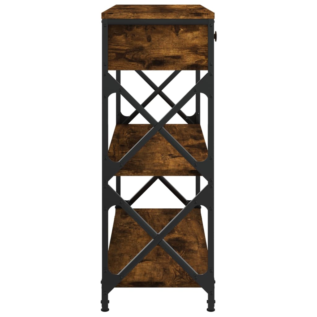 Avlastningsbord Konsollbord Røkt Eik 75x28x75 cm