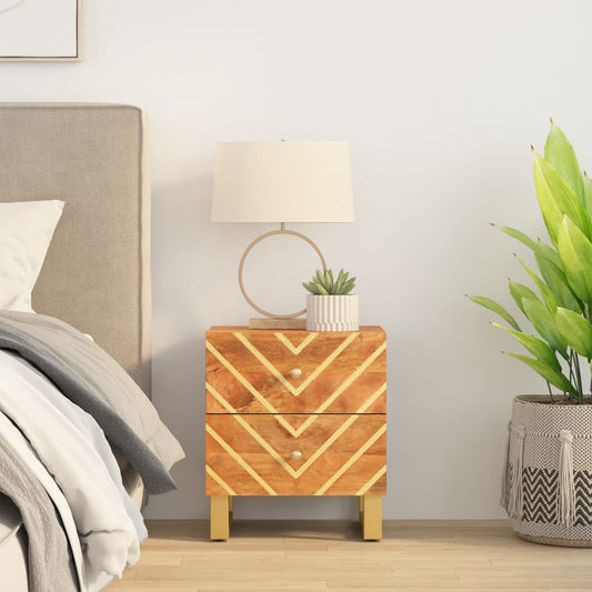 Nattbord Sengbord Tre heltre mangotre Brun og Svart