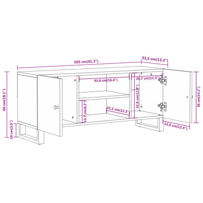 TV-benk brun og svart 105x33,5x46 cm heltre mango