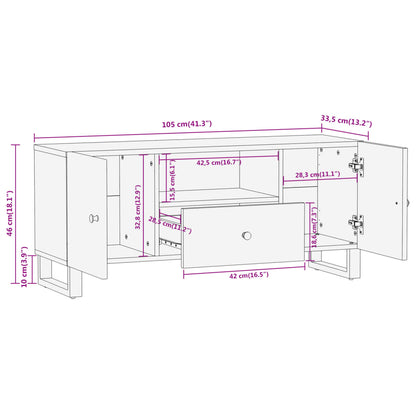 TV-benk brun og svart 105x33,5x46 cm heltre mango