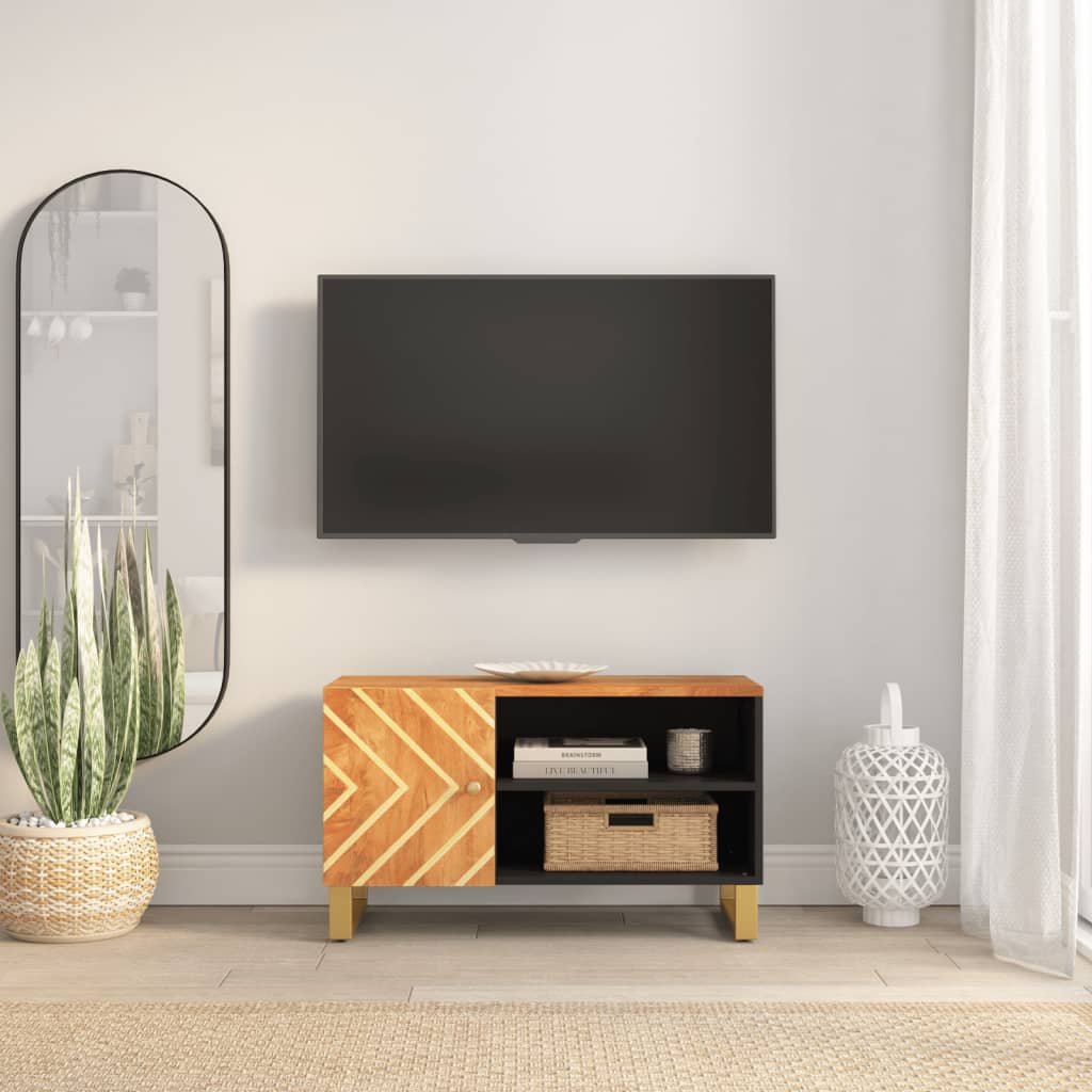 TV-benk brun og svart 80x31,5x46 cm heltre mango