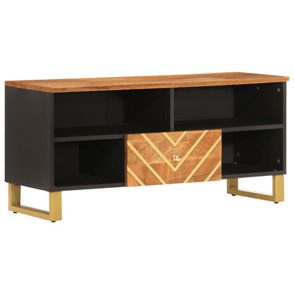 TV-Møbel Svart TV-benk Brun 100x33,5x46 cm heltre mango