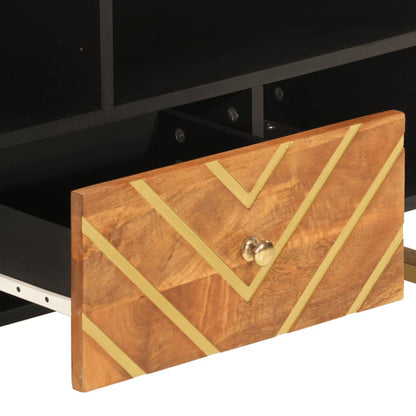 TV-Møbel Svart TV-benk Brun 100x33,5x46 cm heltre mango