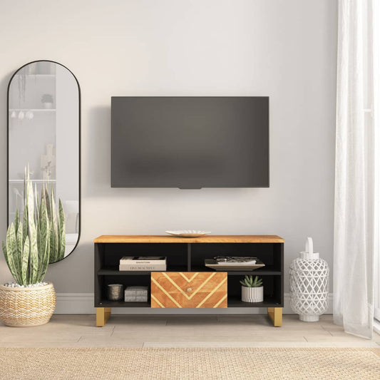 TV-benk brun og svart 100x33,5x46 cm heltre mango