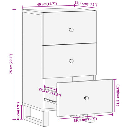 TV-benk brun og svart 40x33,5x75 cm heltre mango