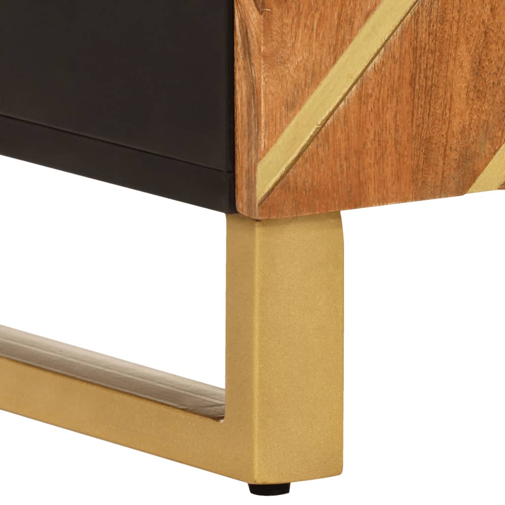 TV-Møbel Svart TV-benk Brun 60x33,5x75 cm heltre mango