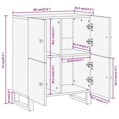 TV-benk brun og svart 60x33,5x75 cm heltre mango