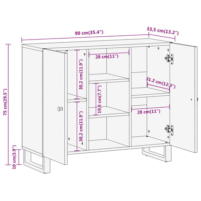 TV-benk brun og svart 90x33,5x75 cm heltre mango