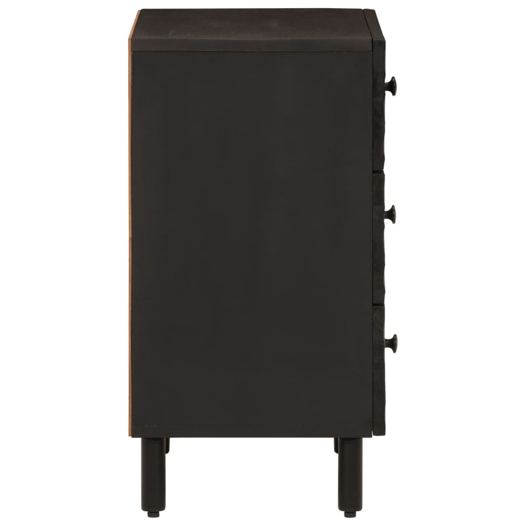 Nattbord Sengbord svart heltre mango 50x33x60 cm