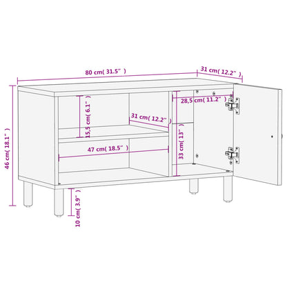 TV-benk svart 80x31x46 cm heltre mango