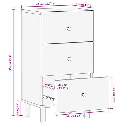 Skap svart 40x33x75 cm heltre mango