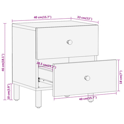 Nattbord Sengbord 40x33x46 cm heltre akasie