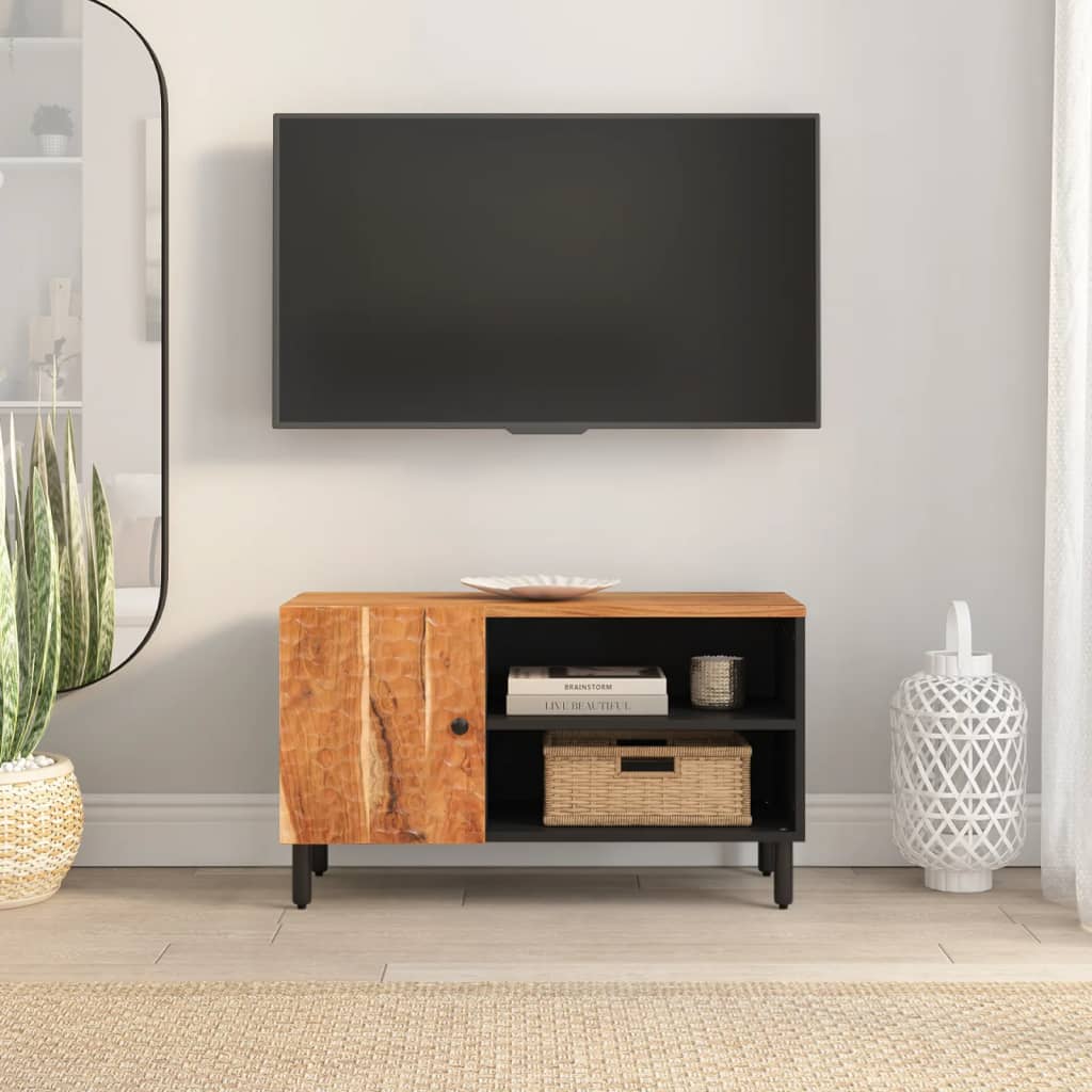 TV-benk 80x33x46 cm heltre akasie