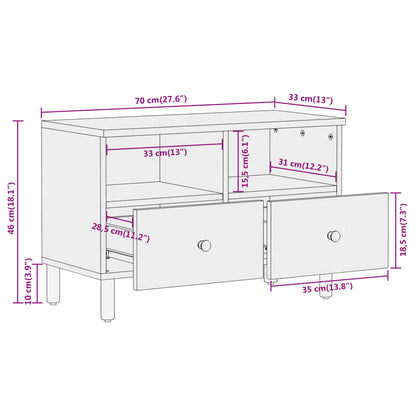 TV-benk 70x33x46 cm heltre mango