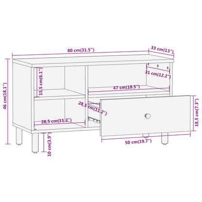 TV-benk 80x33x46 cm heltre mango