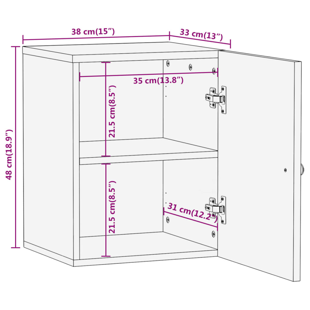 Baderomsskap 38x33x48 cm heltre mango