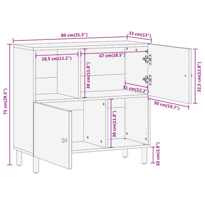 Skap 80x33x75 cm heltre mango