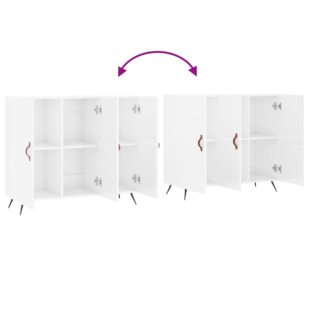 Skjenk Høyglans Hvit 90x34x80 cm