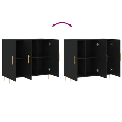 Skjenk Svart 90x34x80 cm